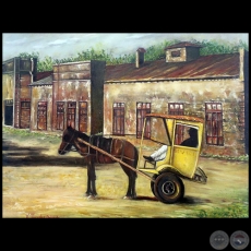 Estacin de tren de Encarnacin - Pintura al leo - Obra de Vicente Gonzlez Delgado